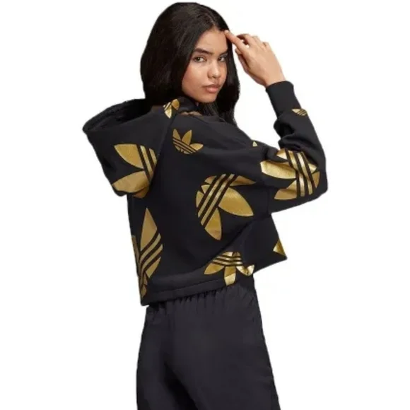 🆕️ Adidas Large Logo Cropped Hoodie - Picture 2 of 12